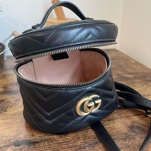 Authentic Gucci black Marmont mini backpack